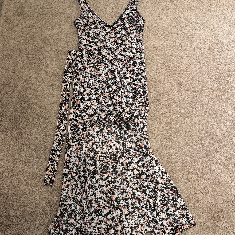 White House Black Market Floral Maxi Dress in Black and White